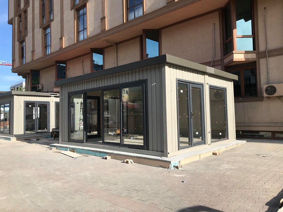ÖZEL ÜRETİM 30 M2 3M YÜKSEKLİK BİRLEŞİM YEMEKHANE KONTEYNER